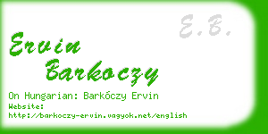 ervin barkoczy business card